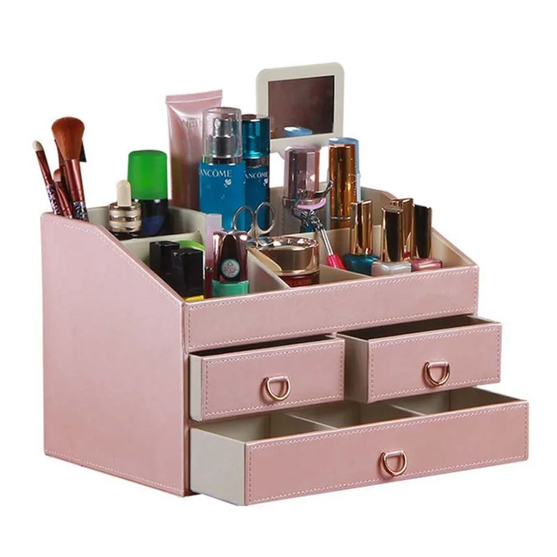 Makeup organizer with drawer cosmetics storage box Jewelry collection Tray for Home Decor /Bathroom / Countertop or Tabletop Cos