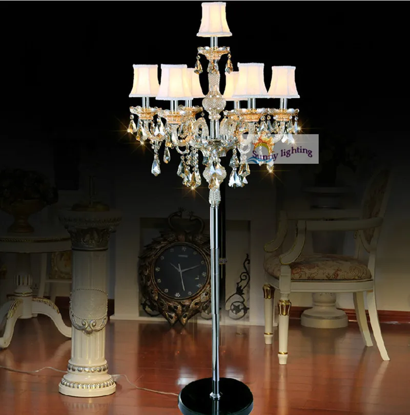 Современный Свадебный напольный светильник для чтения Большой Хрустальный