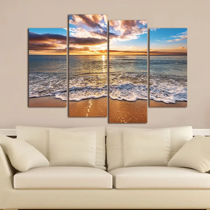 Модульные картины современный морской пейзаж картина на холсте искусство HD