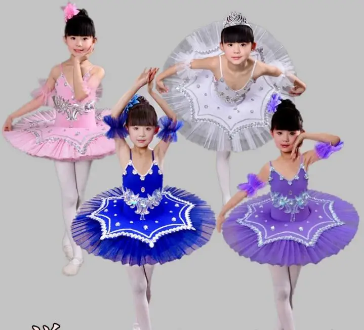 Детский балетный костюм с пайетками 4 вида цветов голубого цвета детское