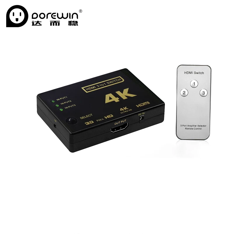 Dorewin Переключатель HDMI 3 в 1 выход кабель Video Splitter адаптер конвертер HD 1080 P с аудио