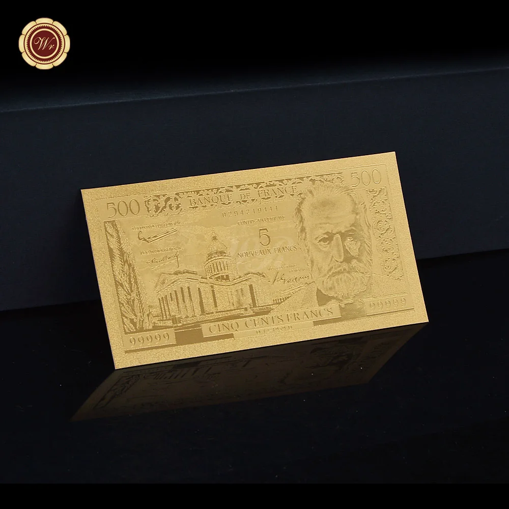 Металлическая Банкнота с золотым покрытием 500 франков для украшения дома подарки