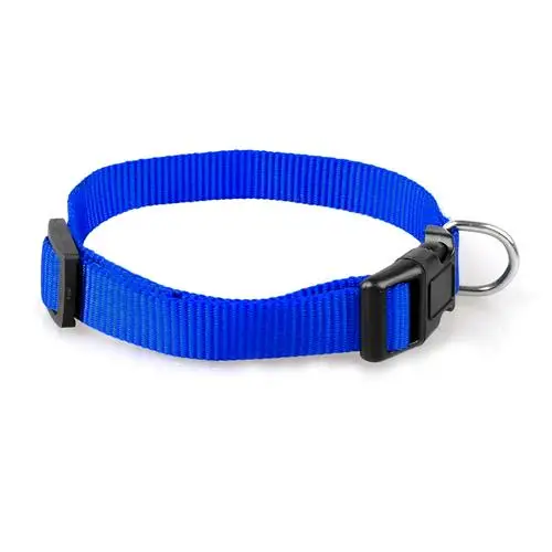 Blue Прочный нейлоновый ошейник для собаки Регулируемый для собаки ошейники ошейник для щенка для маленьких средних крупных пород основной Воротник Размер XS S M L - Цвет: Blue