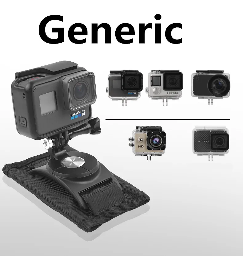 360 Degree Rotation Backpack Clip Strap For Sj4000 Xiomi Yi 4K Band Mount Arm Belt Gopro Hero 8 7 6 5 Osmo Eken Accessories | Электроника