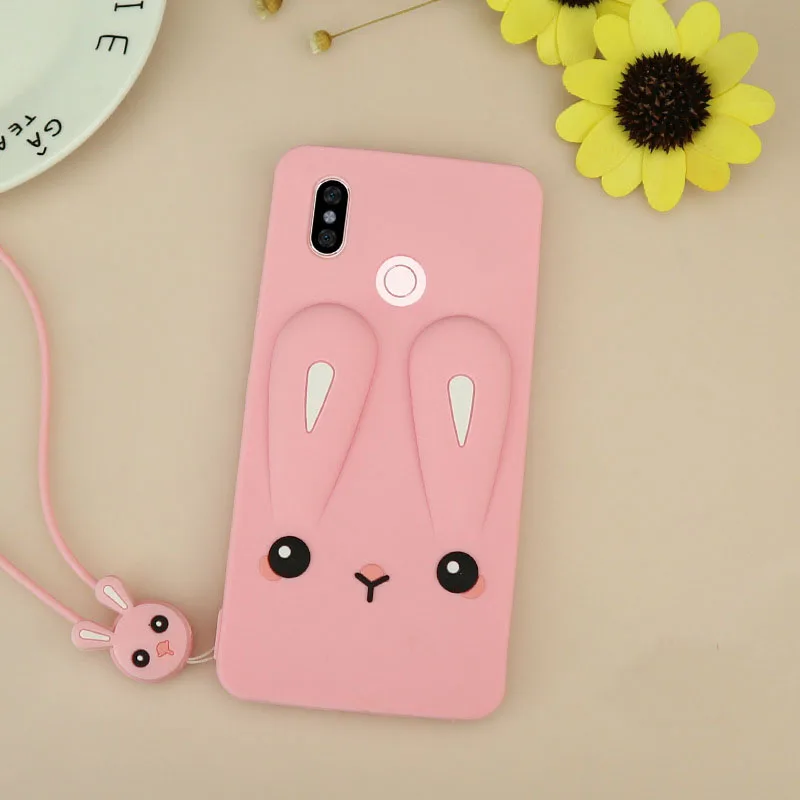 Очаровательный чехол для Xiaomi Redmi Note 5 Plus 3s 3 5A 4A 4X 6A с милым тисненым Кроликом, задняя крышка с силиконовым ремешком, чехол для телефона Fundas