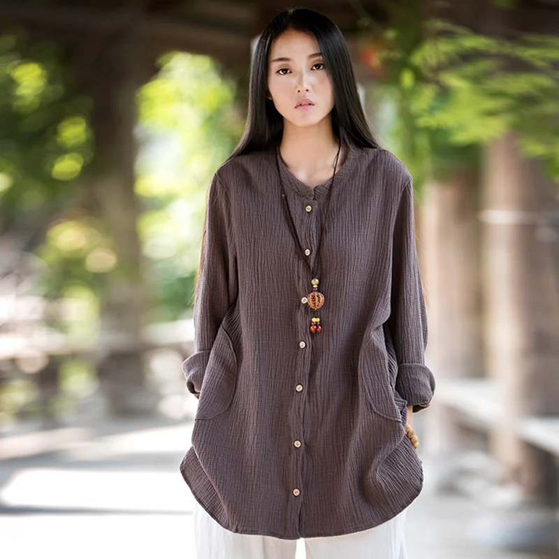 Boho Мода Женщины Свободные Блузки Повседневная Большой Размер Длинным Рукавом
