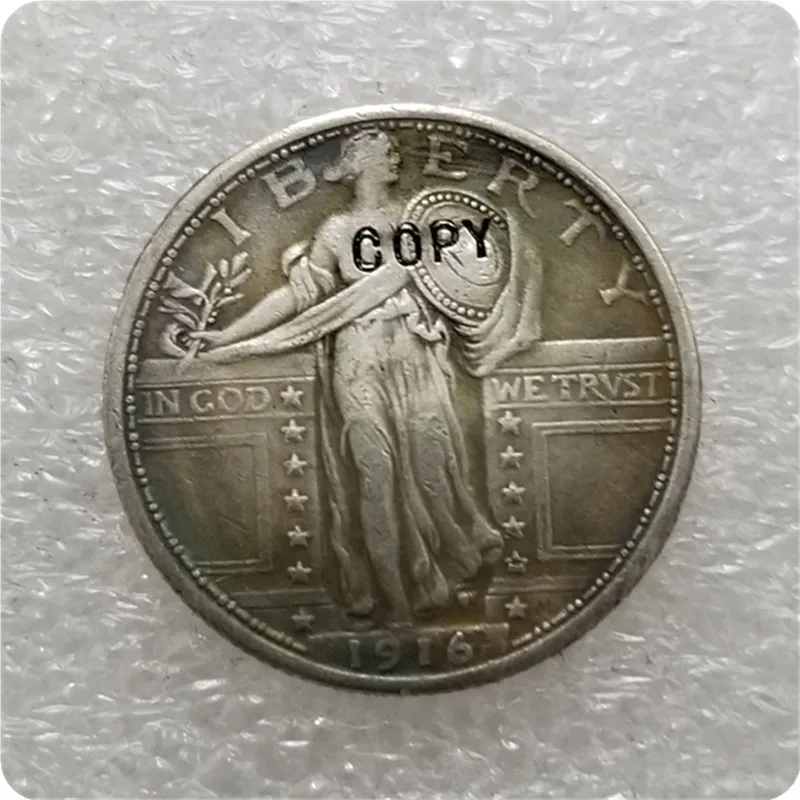 США 1916 P копия памятных монет стоящая свобода четверть монеты медаль