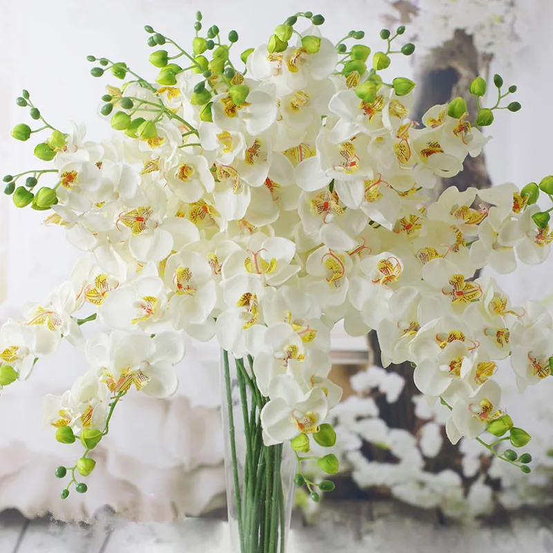 8 голов/букет Шелковый фаленопсис имитация орхидеи искусственный цветок для свадьбы новое украшение дома подарок HI-Q