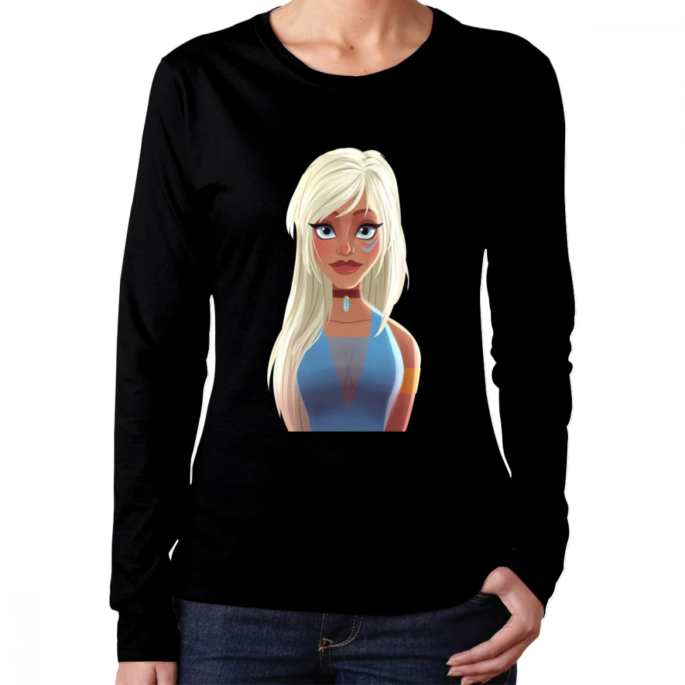 На заказ окрашены DIY узор принцесса Повседневная рубашка с длинным рукавом