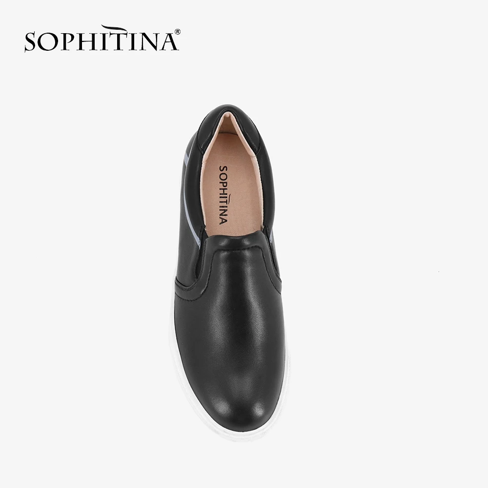 SOPHITINA женские лоферы в повседневном стиле Цвет Черный эластичная обувь ручной