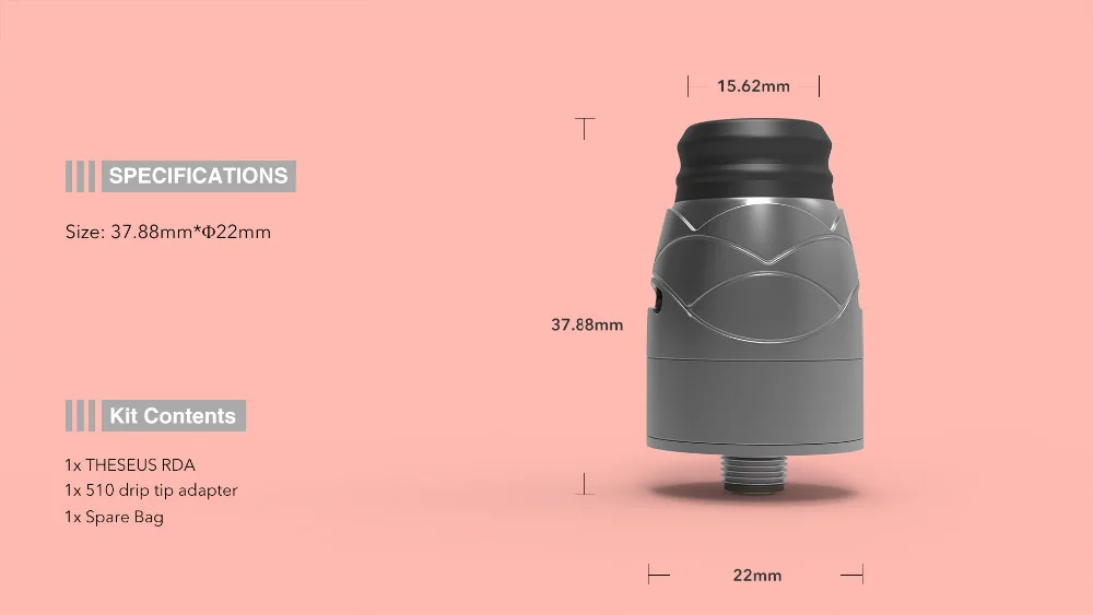 Оригинальный Hugsvape Theseus RDA распылитель легко одной катушкой построить палубу rda 22