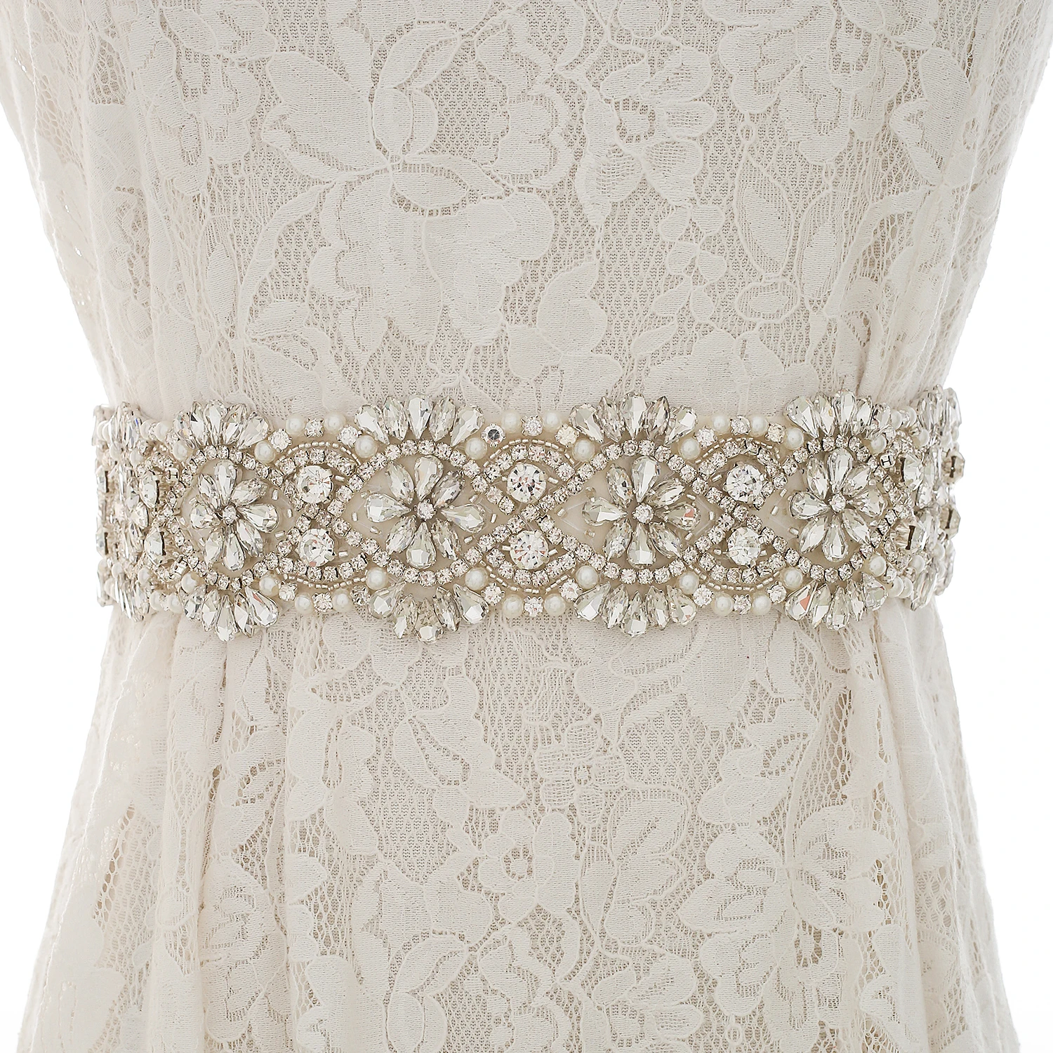 

Big Size Wedding Dress Sash Silver Crystal Beads Rhinestones Bridal Belt For Wedding Accessories A139S