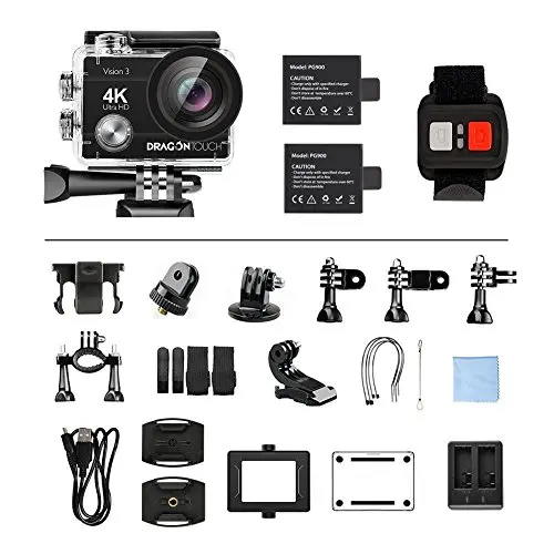 Продажа Экшн-камера AKASO DragonTouch 4K, водонепроницаемая подводная камера с обзором 16 МП и широким углом обзора 170 градусов, Wi-Fi, Спортивная камера с дистан...