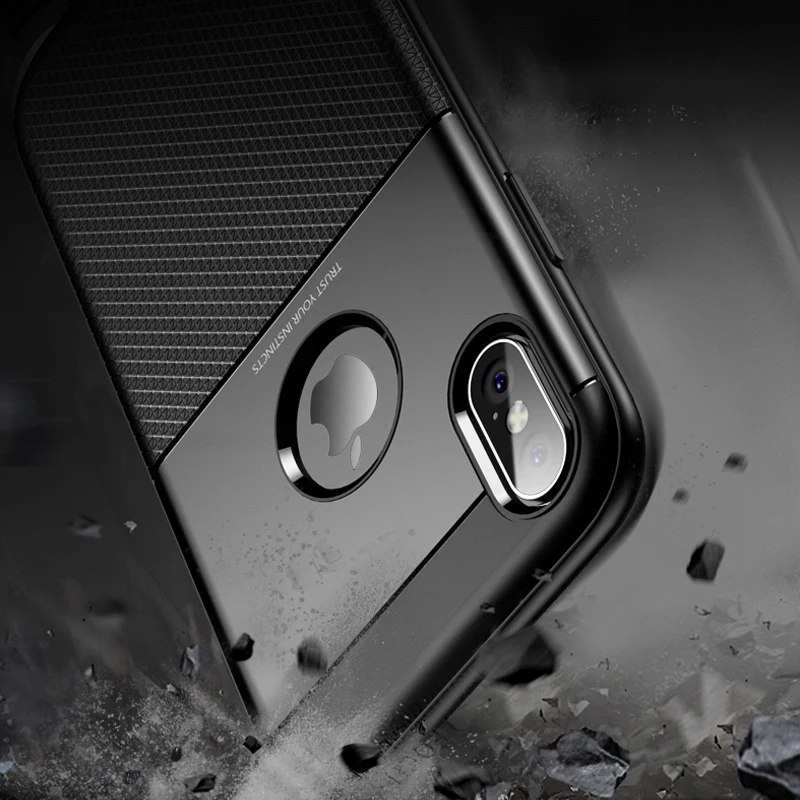 Чехол для мобильного телефона iPhone x из ТПУ+ pc из углеродного волокна Противоскользящий чехол для телефона