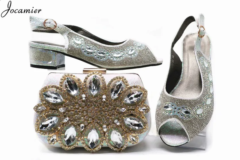 2019 г. женские туфли лодочки итальянский комплект из туфель и сумочки с камнями