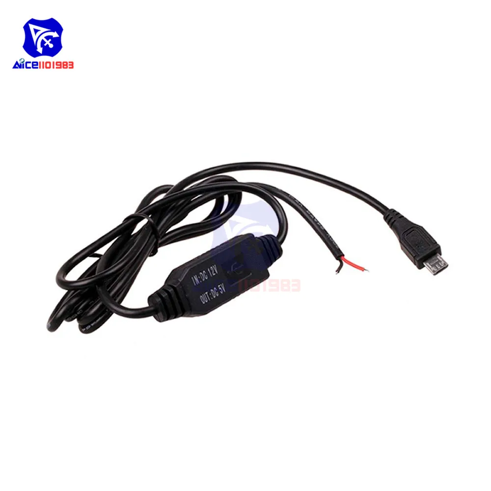 

Понижающий преобразователь, кабель с микро/мини USB для автомобиля, GPS, планшета, видеорегистратора, 3 м, 12 В постоянного тока в 5 В