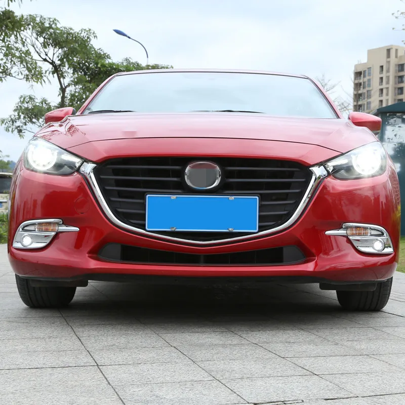 Для Mazda3 Mazda 3 axela 2014 2017 2 шт. хромированная ABS передняя противотуманная фара рамка