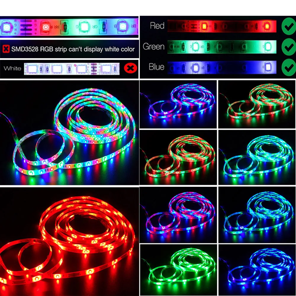 5 м SMD2835 RGB светодиодный светильник DC12V 54 светодиодный s/M лента Диодная неоновая лента tira fita светодиодный s гибкий светильник с адаптером