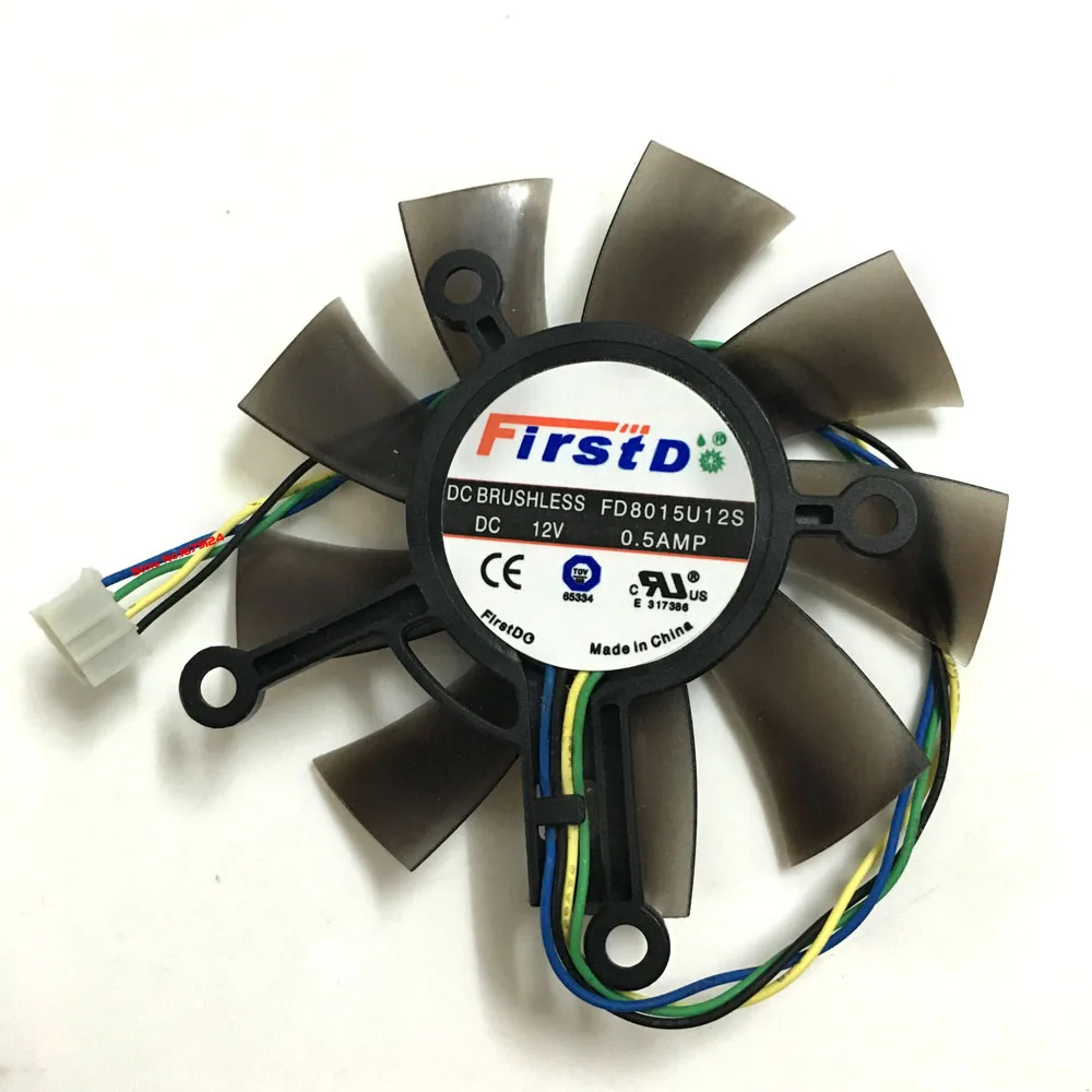 R128015SU/FD8015U12S 75 мм GPU VGA охлаждающий вентилятор для ASUS GT740 650Ti EAH6770 7750 графической