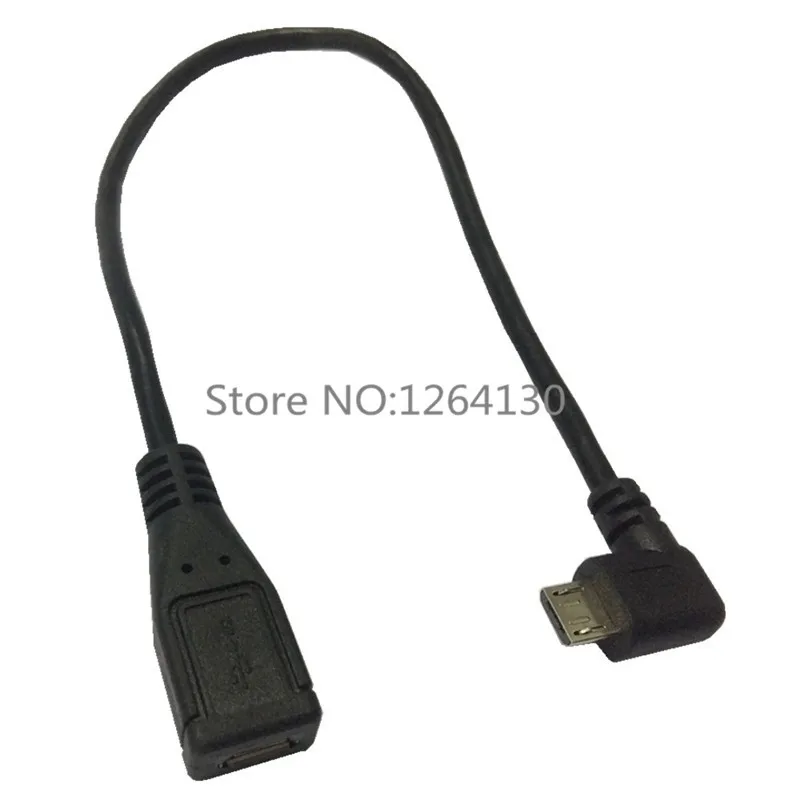 Прямоугольное направление 90 градусов micro usb b штекер-гнездо удлинитель Кабель для