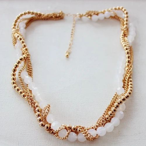 3 цвета модные корейские multi Слои Твист трикотажные Кристалл Бусины Чокеры