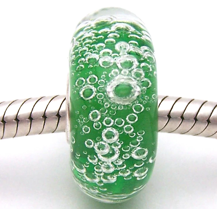

PJG911 100% S925 Sterling Silver Beads Murano Glass beads Fit European Charms Bracelet charms diy jewelry Lampwork GlassBeads