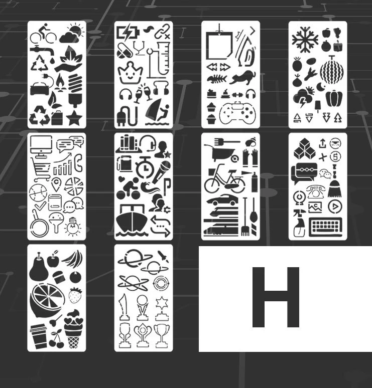 H Bullet journal трафареты сделай сам для скрапбукинга трафареты шаблоны повседневной жизни пластиковые трафареты планировщик трафареты для картин - Цвет: H