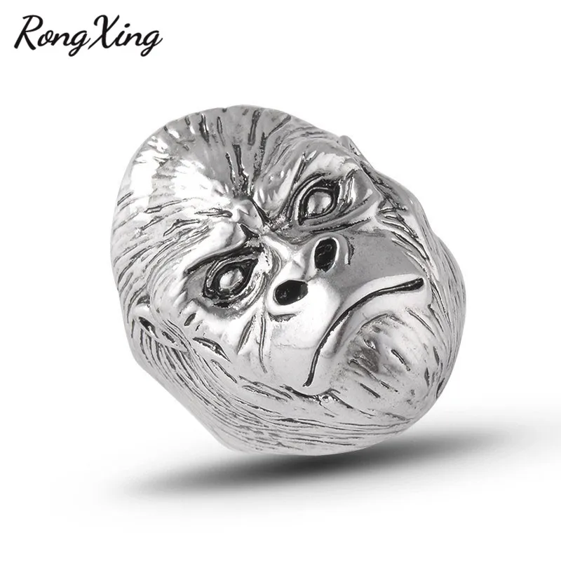 RongXing старинный панк креативный орангутанг кольца для мужчин модные ювелирные
