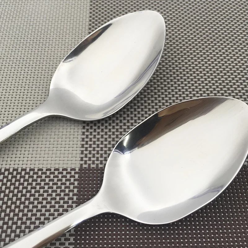 3pcs Korea Big Rice Buffet Spoon Soup Large Dinner Tablespoon Long Service Spoons Stainless Restaurant Public Dinnerware 8''|spoon long|spoon