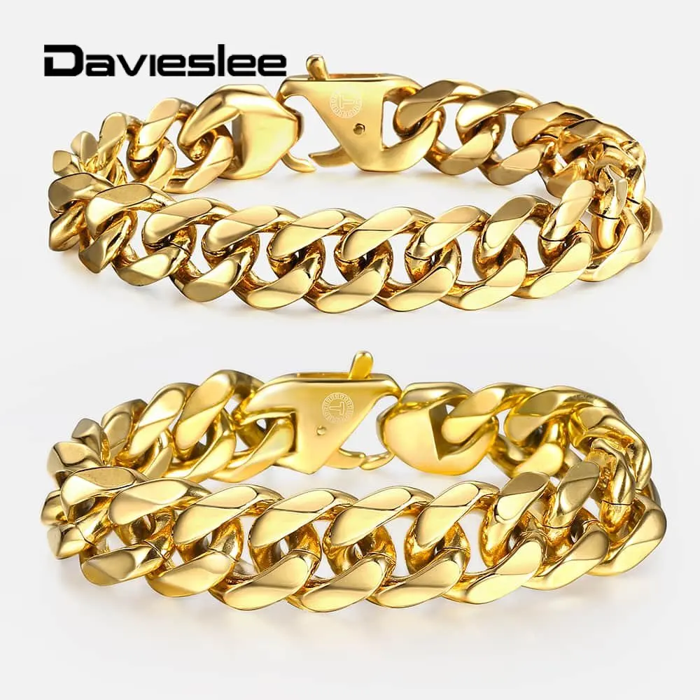 Мужской браслет из нержавеющей стали Davieslee 316L цепочка с цепочкой ювелирное
