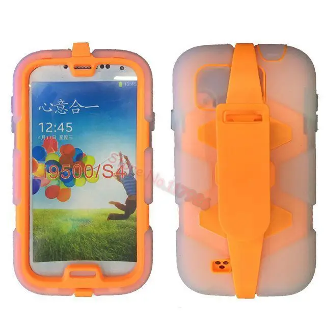 Dirt / Shock Proof Military Defender Heavy Duty Series Case with Belt Clip For Samsung Galaxy S4 SIV I9500 Transparent Layer|clip light|clip on