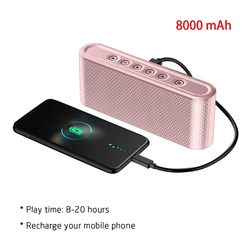 2 в 1 Bluetooth беспроводной динамик Портативный power Bank 8000 мАч для мобильного Колонка