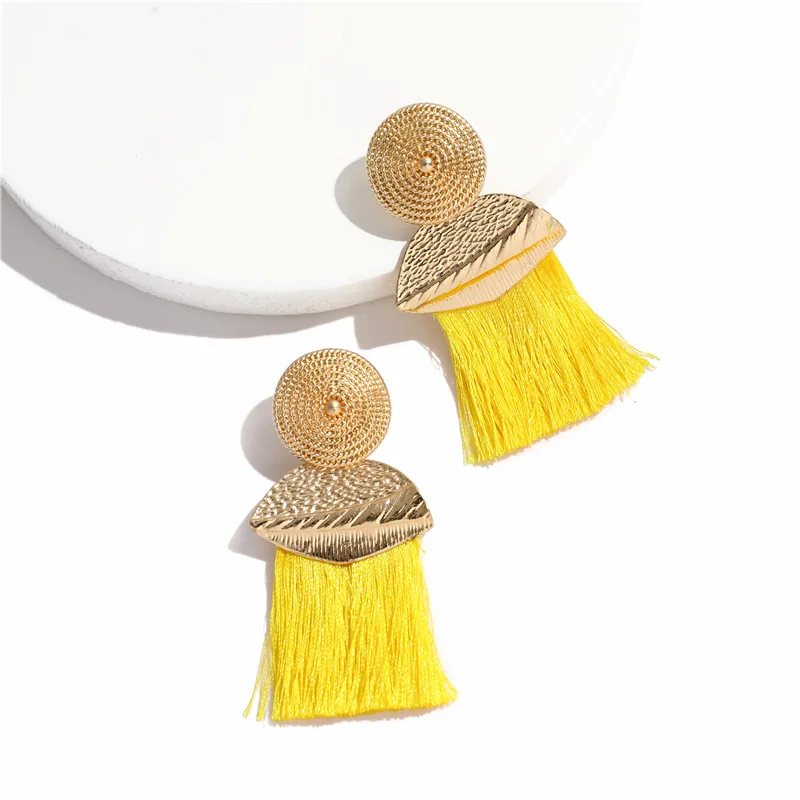 Tassel Earrings Bohemian Statement Luxury Long Earring Handmade Gifts For Women Geometric Fringe Fashion Drop Vintage | Украшения и