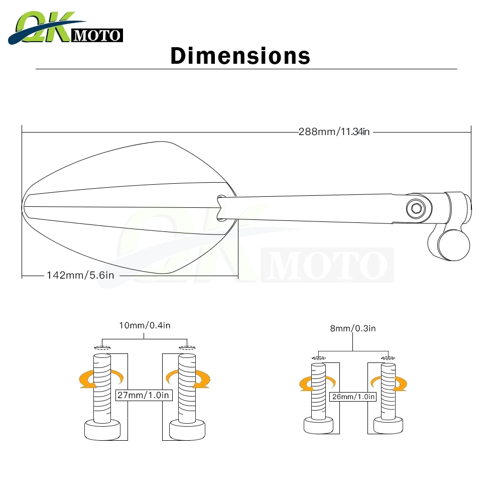 

Universal Aluminum Motorcycles Rearview Mirror Side Mirror For Bmw R1200GS R1200R R1200S S1000RR Aprilia Tuono V4R tirumph