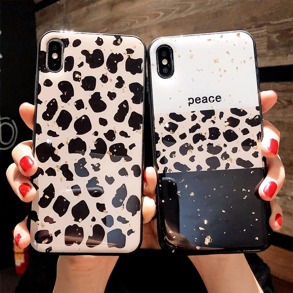Модный леопардовый чехол для iPhone 6 телефона S 7 8 Plus эпоксидная задняя крышка X XR XS