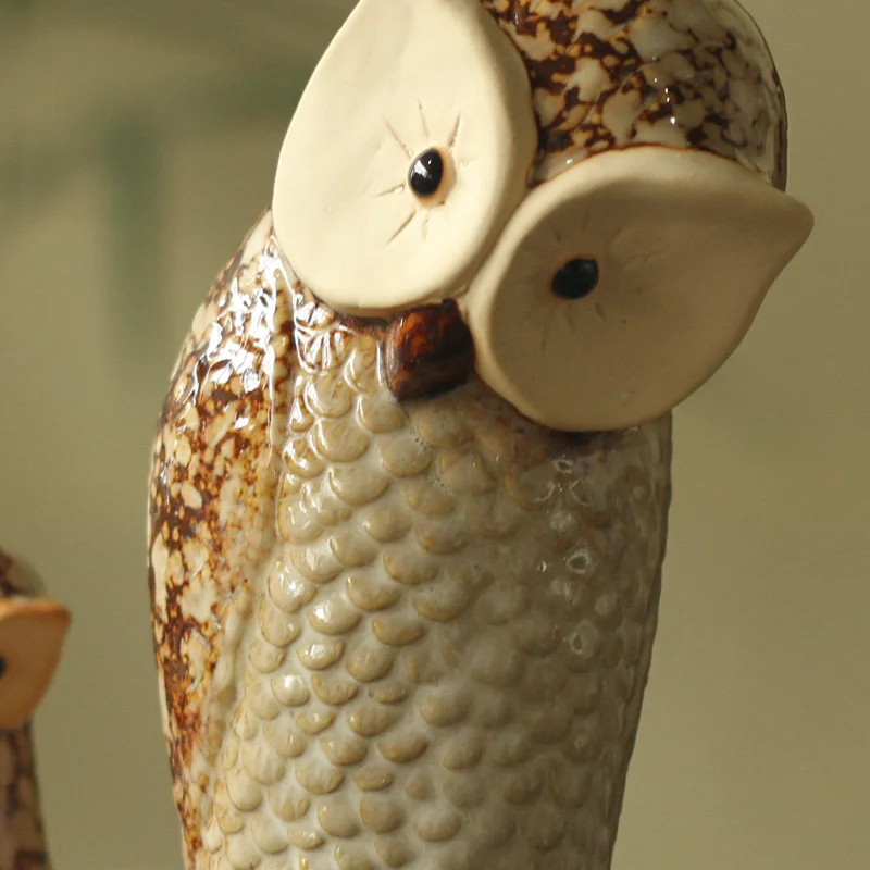 Набор из 3 предметов милая Керамическая скульптура в форме совы декоративный