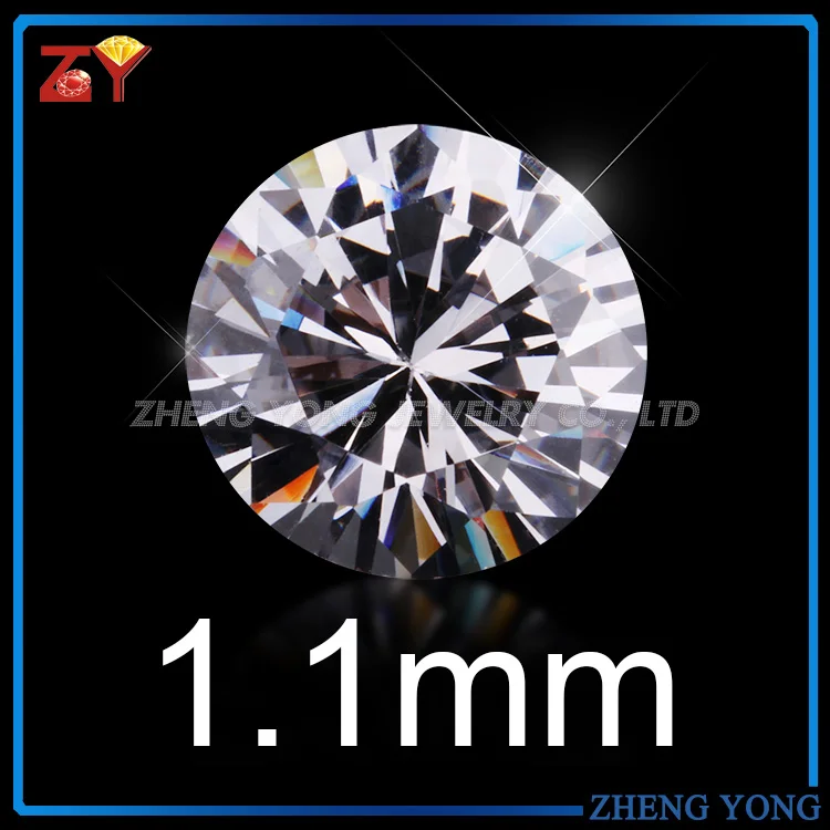 1.1mm-5A-1000pcs 1000 шт./лот AAAAA качество 0,8~ 3,0 мм белый кубический цирконий камень круглый блестящий огранки свободные CZ камень искусственные камни для ювелирных изделий - Цвет: 1.1mm-5A-1000pcs