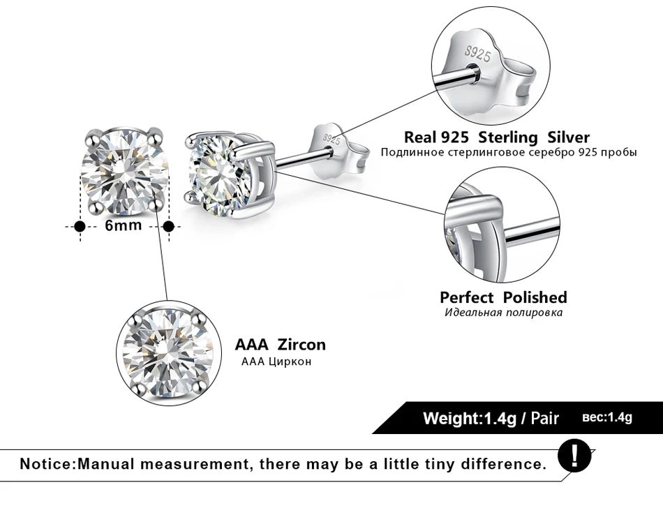 ORSA JEWELS 925 пробы серебряные серьги с камнем рождения для женщин AAA кубический циркон 14 цветов серьги-гвоздики ювелирные изделия из серебра OSE84