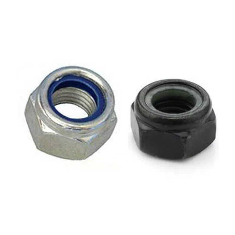 100Pcs M2 M2.5 M3 M4 M5 M6 M8 M10 M12 Lock nut Carbon Steel Nuts Nylock Self Locking Hex DIN985 Black | Обустройство дома