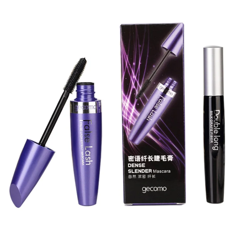 

2 in 1 false eyelashes + Mascara 3D Fiber Makeup eyelashes Lengthening mascara Volume Express Maquiagem Eyelash