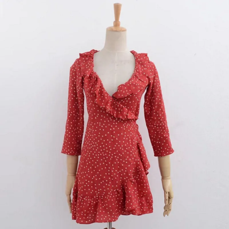 Платье женское асимметричное с запахом праздничное Короткое приталенное платье