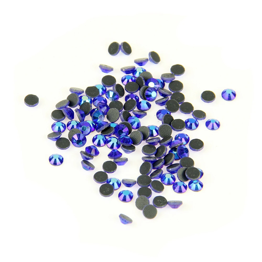 

Hot Sell Best Quality Hotfix Rhinestones ss30 Dark Sapphire AB 40Gross Machine Cut For Clothes Free Shipping
