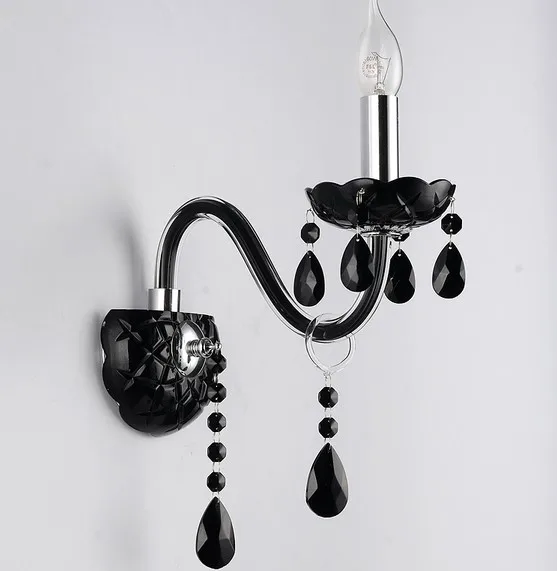 Настенный светодиодный светильник с черным кристаллом лампочка-свеча фонарь из