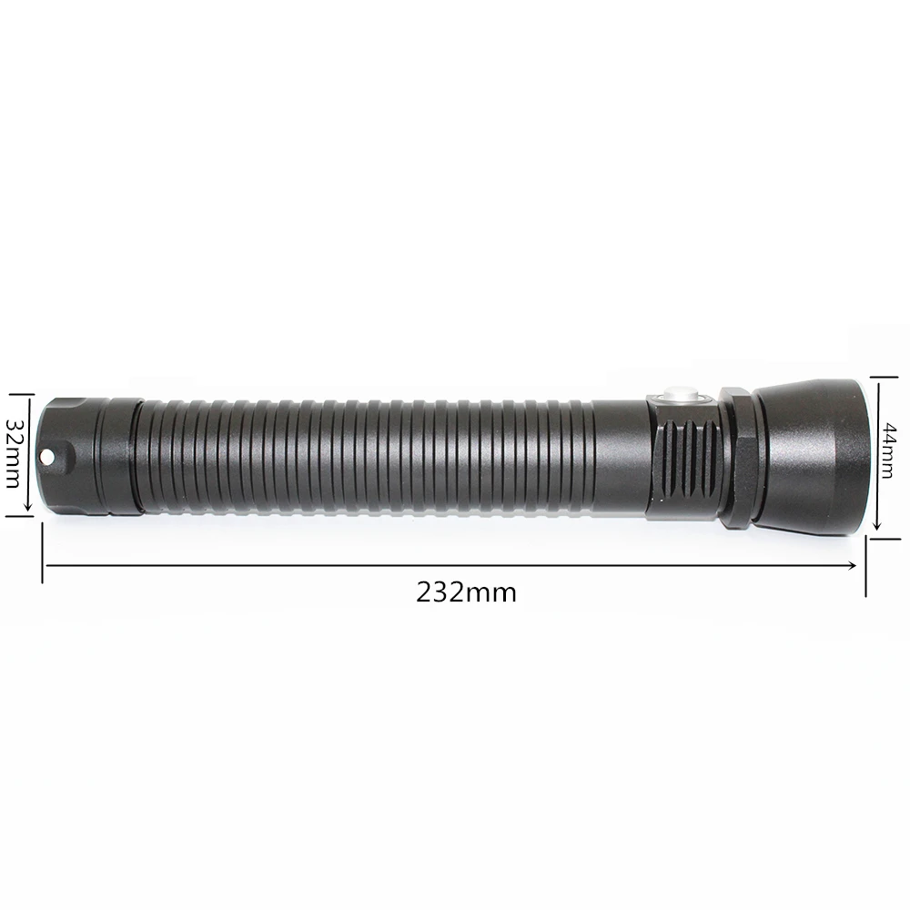 Водонепроницаемый подводный светодиодный фонарик для дайвинга 100 лм 26650 м|aluminium