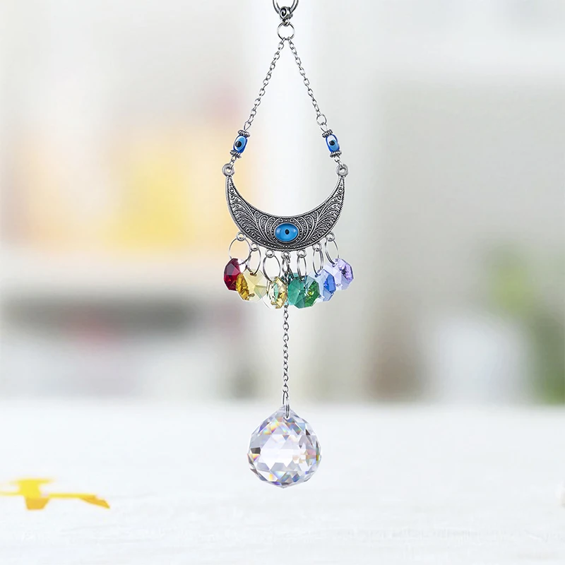 H& D чакра Suncatcher 30 мм Хрустальный Шар Подвесной Настенный счастливый злой украшение в виде глаза подарок для защиты дома Декор