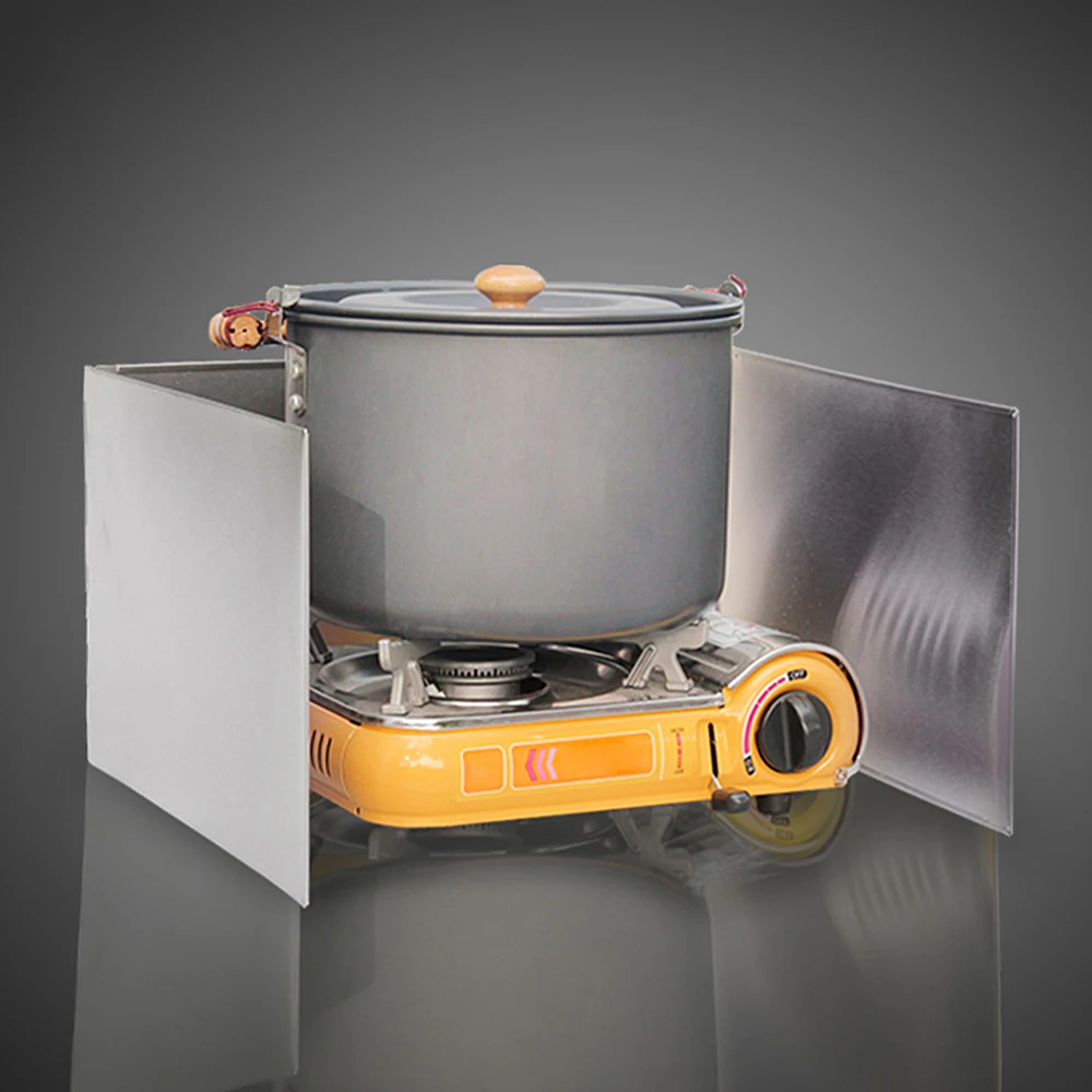 Outdoors Stove Windshield Camping Cooking Windscreen Folding Cooker Wind Screen camping gas windshield | Спорт и развлечения