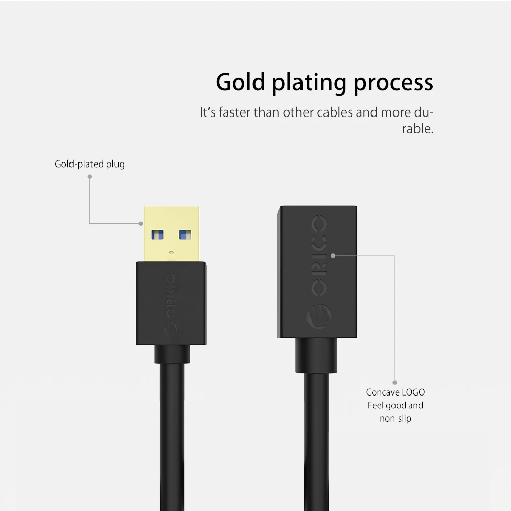 ORICO USB3.0 Удлинительный кабель Плоский Кабель AM/AF A Male to Female 1 м/1 5 м удлинитель данных