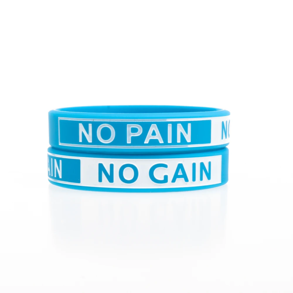 2 шт. NO PAIN GAIN силиконовый браслет Высокое качество модные силиконовые браслеты 4