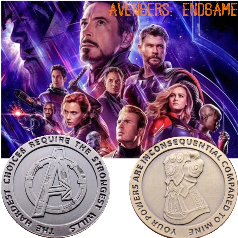 Marvel фильм периферии Мстители: эндшпиль 3D выгравированный знак 10th Юбилей монет