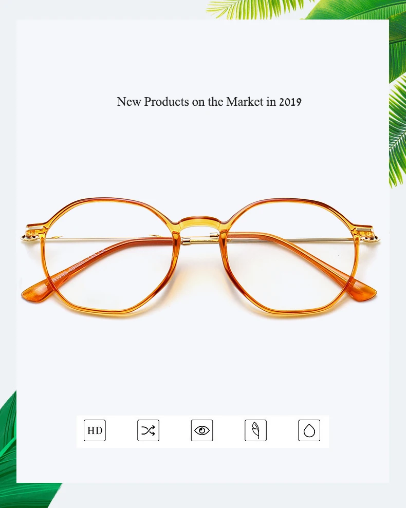 New fashion oval frame glasses full frame ladies beautifully decorated flat mirror men's metal trend glasses frame